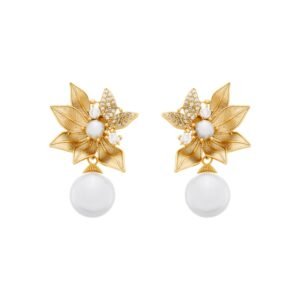Brinco Dourado com Folhas